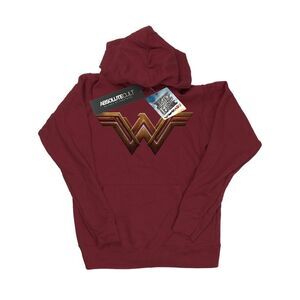 DC Comics Mens Justice League Movie Wonder Woman Emblem Hoodie / Burgundy